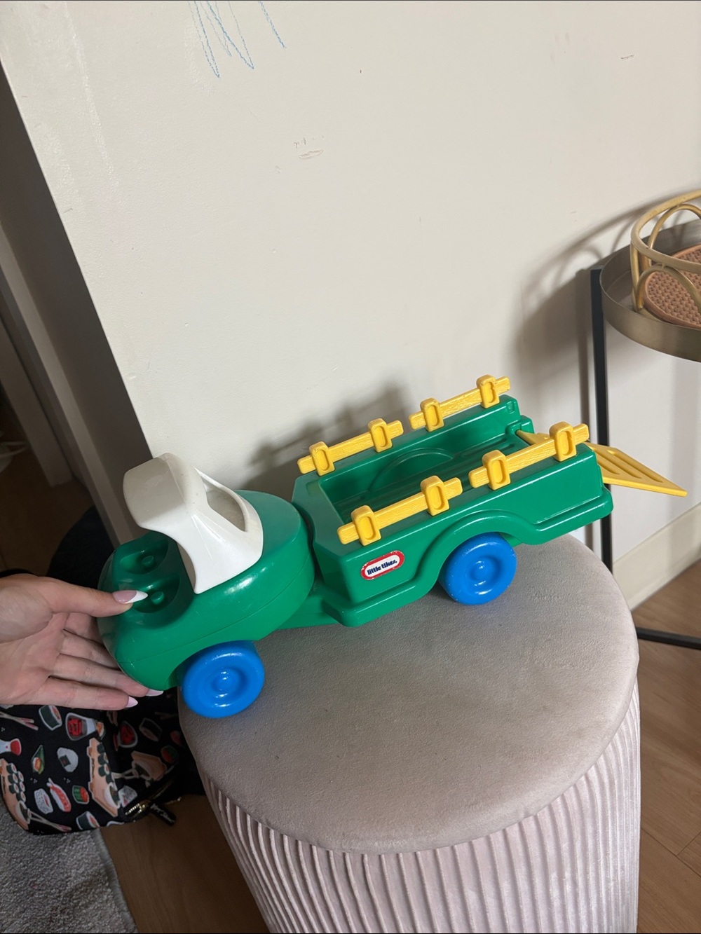 Little Tikes Green Toy Trailer Truck with Yellow Gates